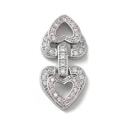 Brass Micro Pave Cubic Zirconia Fold Over Clasps