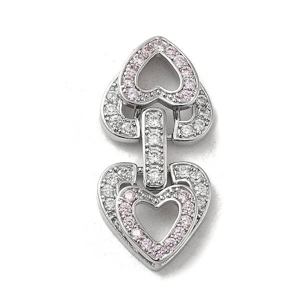 Brass Micro Pave Cubic Zirconia Fold Over Clasps