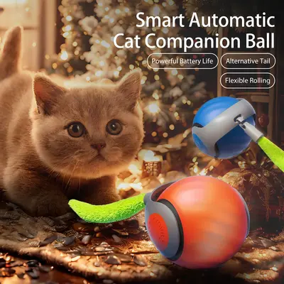 2025 Gift for Pets, Petgravity Speedy Sprint Ball for Toy for Cat,Type-C Rechargeable Interactive Cats Toy,Automatic Cat Teas...