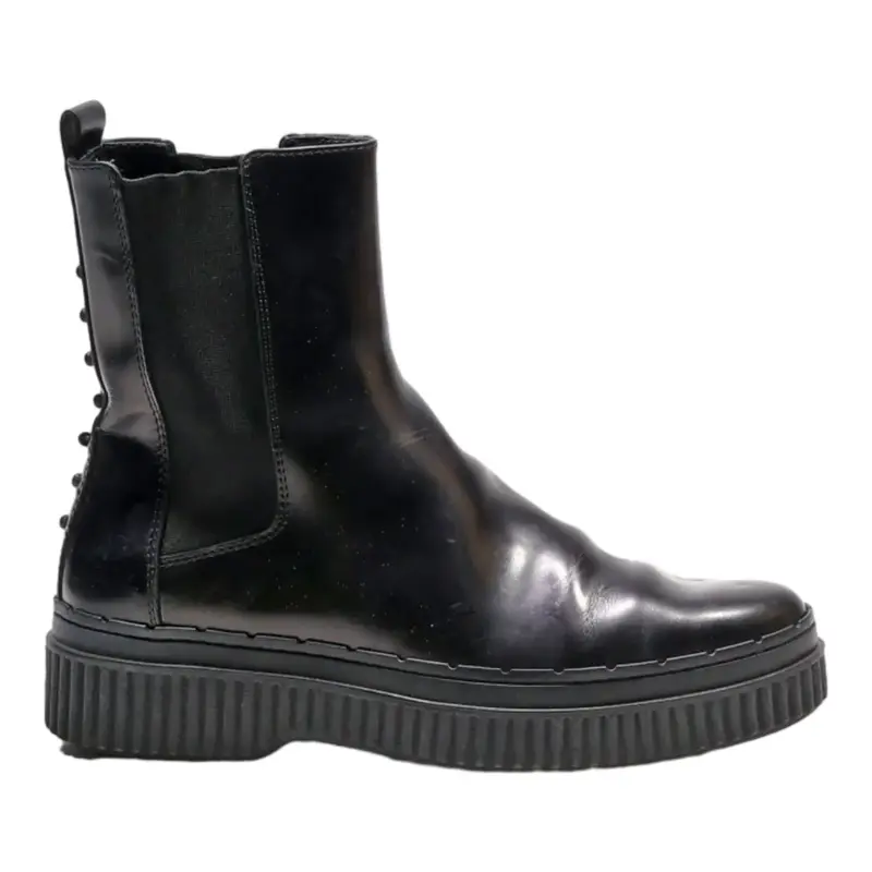 TODS Chelsea Boots Black Leather Womens UK 3
