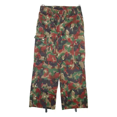 Camo Cargo Mens Trousers Red Relaxed Straight W32 L28