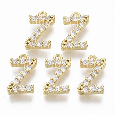 Brass Micro Pave Cubic Zirconia Charms