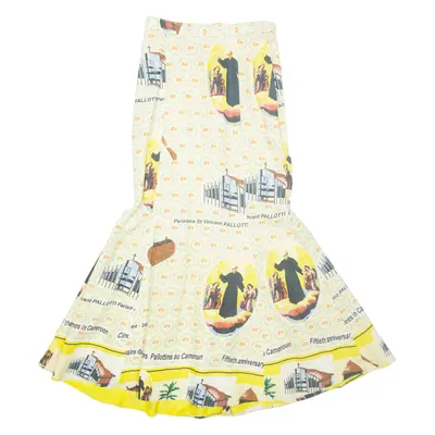 Church Jesus Womens Trumpet Skirt Yellow Long Crazy Pattern M