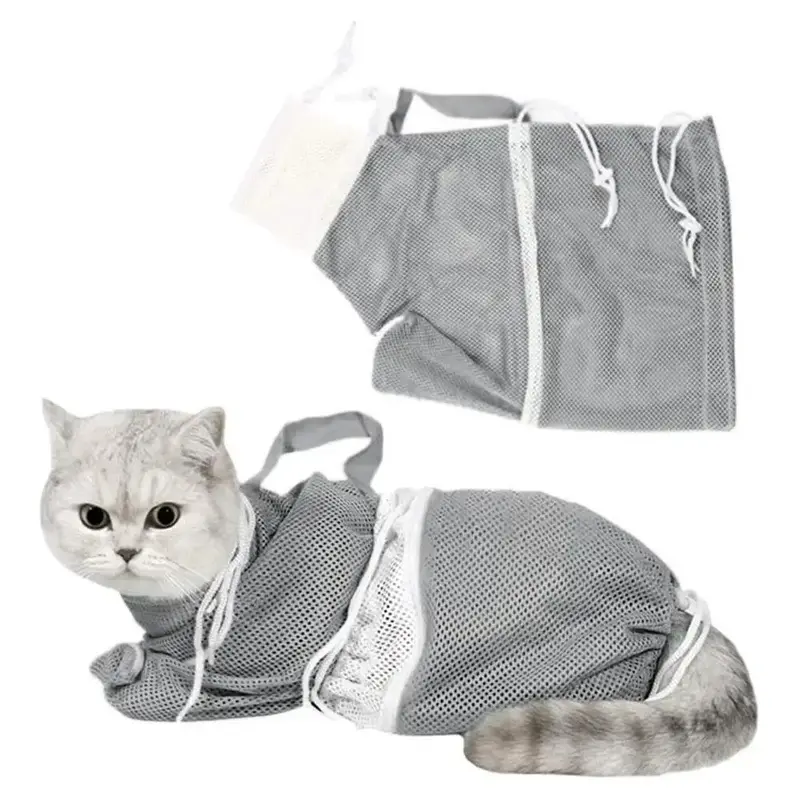 Pet Bath Bag, Adjustable Multi-function Cat Bathing Bag, Cat Grooming Shower Bag, Anti Scratch for Pet Nails Trimming Bathing...