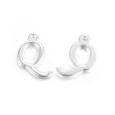 Silver Color Plated Alloy Letter Pendants