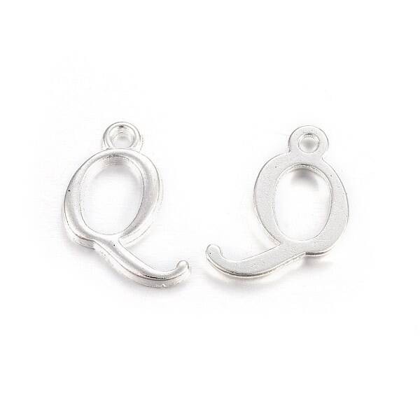 Silver Color Plated Alloy Letter Pendants