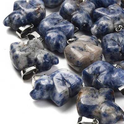 Natural Blue Spot Jasper Pendants