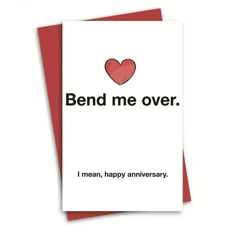 Anniversary Card, 1 Count Letter Pattern Happy Anniversary Card with Envelope, Funny Interesting Anniversary Greeting Card fo...