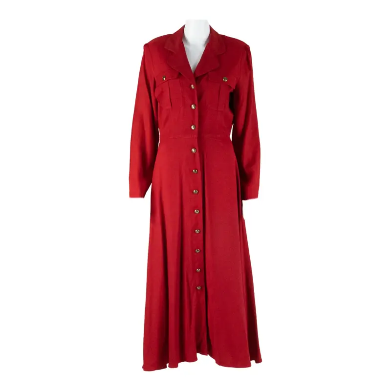 DANNY & NICOLE Womens Day Dress Red Viscose Long Sleeve Long M