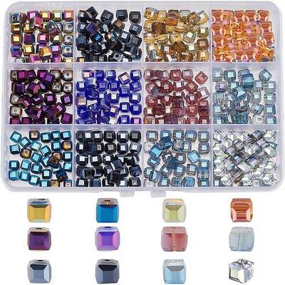 360pcs 12 Colors Electroplate Glass Beads