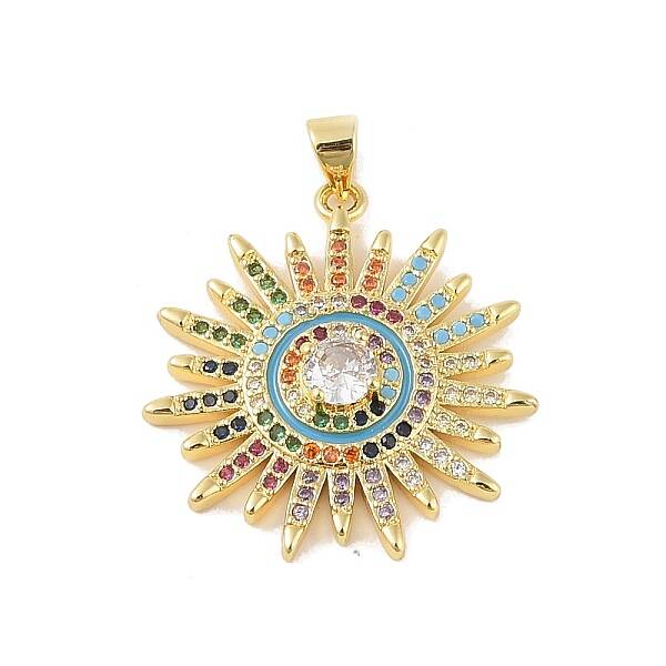 Brass Micro Pave Cubic Zirconia Pendants