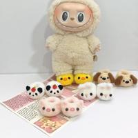 Hand-knitted plush cartoon labubu shoes. These shoes aremade of fabric and have a small six-body figure. The innerlength of t...