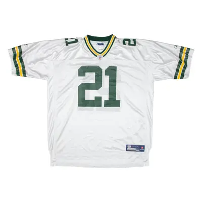REEBOK NFL Green Bay Packers Woodson Mens Jersey White USA V-Neck 2XL