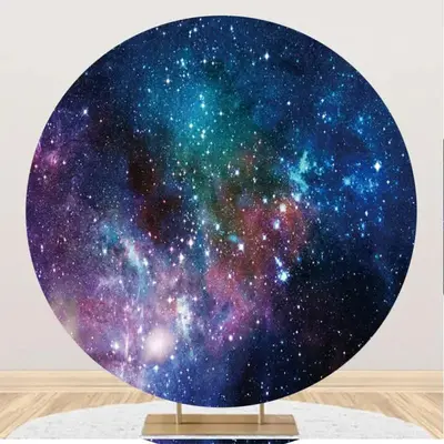 Colorful Mysterious Universe Round Birthday Backdrop - Aperturee