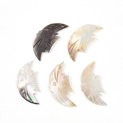 Natural Black Lip Shell Carved Pendants