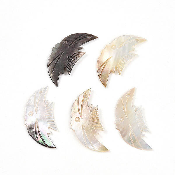 Natural Black Lip Shell Carved Pendants