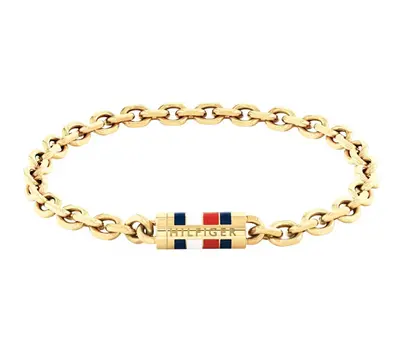 Tommy Hilfiger Bracciale Originale Bruce Chain Placcato Oro 2790653 - Lunghezza: 19 Cm