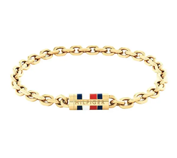 Tommy Hilfiger Bracciale Originale Bruce Chain Placcato Oro 2790653 - Lunghezza: 19 Cm
