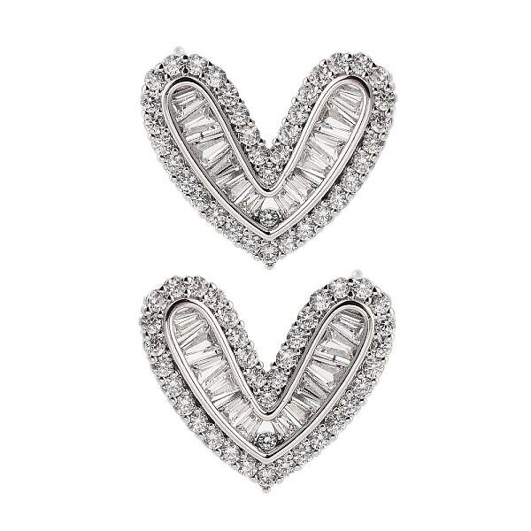 Rack Plating Heart Brass Stud Earrings