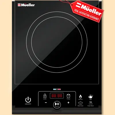 Mueller Portable Induction Cooktop, Kitchen Cooktop for Campers, Dorm Cooktop, Hot Plate Cooker Countertop Burner 1800W, Indu...
