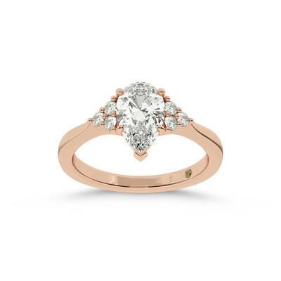 Eldra Illusion Trilliant Pear Shape Lab Grown Diamond Engagement Ring | 10K Rose Gold 2 1/4 CT. TW.
