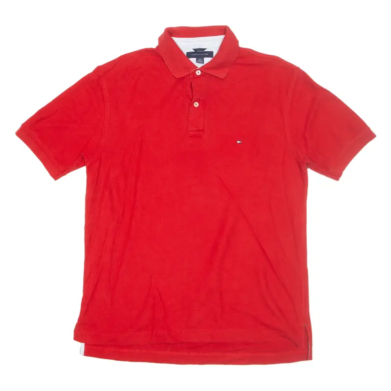 TOMMY HILFIGER Mens Polo Shirt Red L