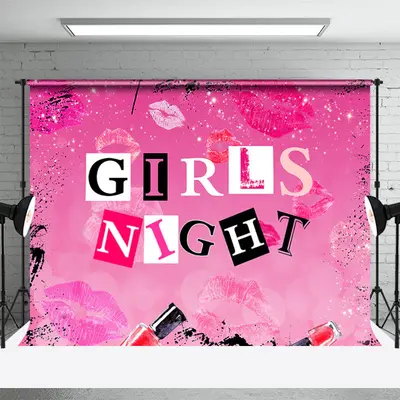 Girls Night Pink Lips And Lipstick Dance Backdrop - Aperturee