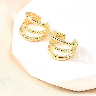 Brass Cuff Earrings