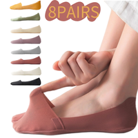 Thin No Show Socks Womens , Made of Ice Silk Surface on the Surface & Cotton on the Bottom Nylon Non Slip Low Cut Invisible L...