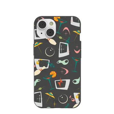 Black Mid Century Modern Party iPhone 14/16e Case