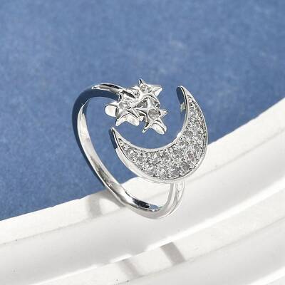 Brass Micro Pave Cubic Zirconia Cuff Rings for Women