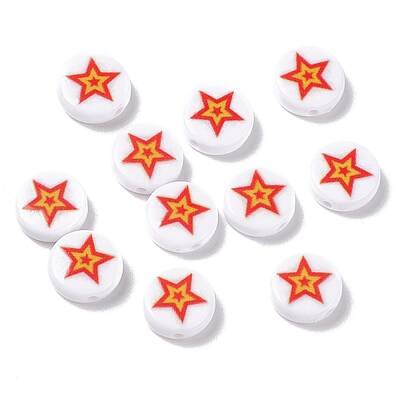 Opaque Printed Acrylic Beads