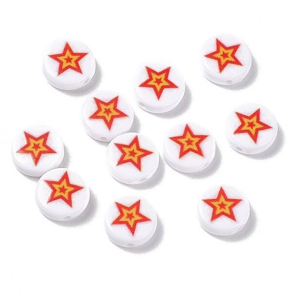 Opaque Printed Acrylic Beads