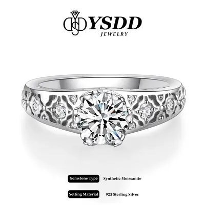 ă#318 MargaretăAntique Filigree 1CT Synthetic Moissanite Engagement Ring in 925 Sterling Silver