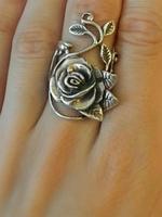 Vintage Flower Rose Design Cuff Ring, 2024 New Fashion Accessories for Women, Girl's Temperament All-match Accessory, Valenti...