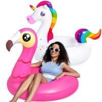 2-Pack Flamingo Unicorn Pool Float - Fun Floaties Inflatable Swimming Pool Tubes Toys Party Decorations, Summer Vacation Lake...