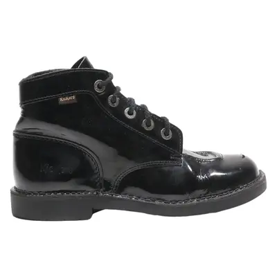 KICKERS Lace-Up Boots Black Leather Womens UK 8