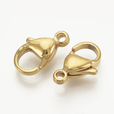 Ion Plating(IP) 316 Surgical Stainless Steel Lobster Claw Clasps