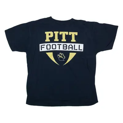 CHAMPS Pitt Football USA T-Shirt Blue Short Sleeve Mens M