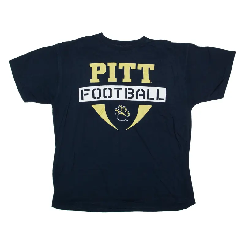 CHAMPS Pitt Football USA T-Shirt Blue Short Sleeve Mens M