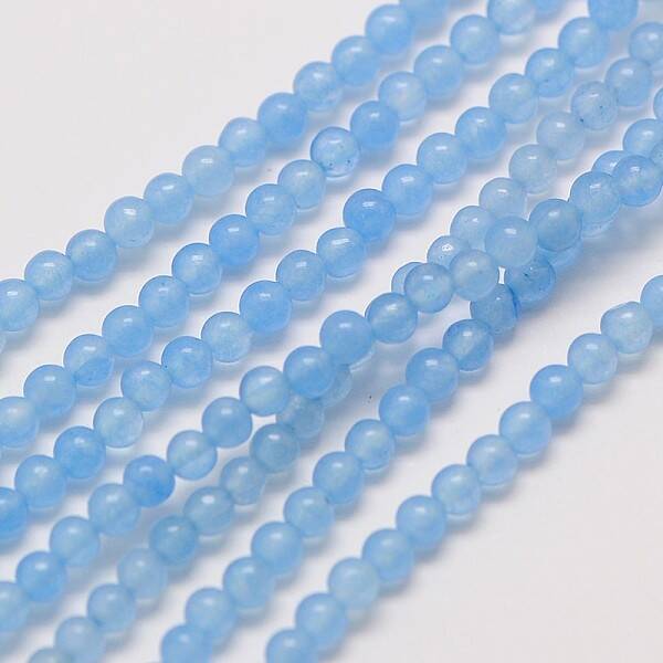 Natural White Jade Round Bead Strands