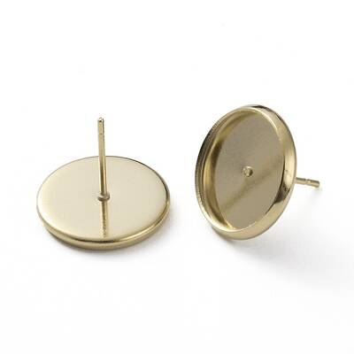 Brass Stud Earring Settings