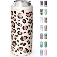 Skinny Can Cooler for Slim Beer & Hard Seltzer, Stainless Steel, Doucle-Walled Stainless Steel Insulated Slim Cans, Standard ...