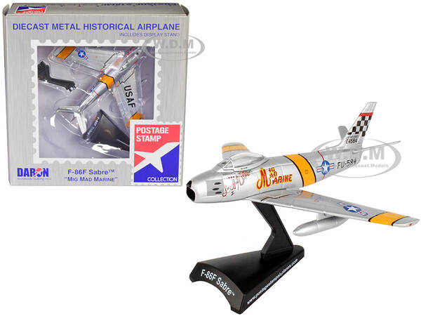 North American F-86F Sabre Fighter Aircraft Mig Mad Marine United States Air Force 1/110 Diecast Model Airplane by Postage St...
