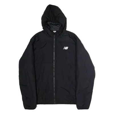 NEW BALANCE Mens Puffer Jacket Black Hooded M
