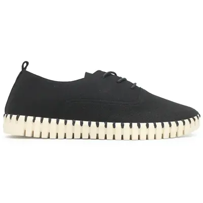 Ilse Jacobsen Tulip 145 Nylon Polyurethane Men's Loafers Shoes - Black Pearled Ivory - Size:US 7 Men