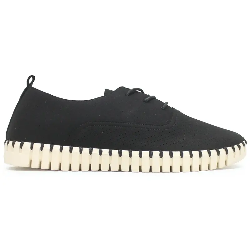 Ilse Jacobsen Tulip 145 Nylon Polyurethane Men's Loafers Shoes - Black Pearled Ivory - Size:US 7 Men