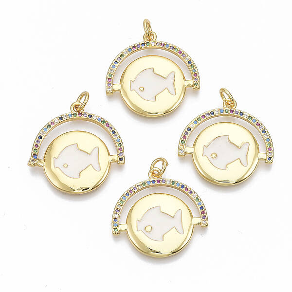 Brass Micro Pave Cubic Zirconia Pendants
