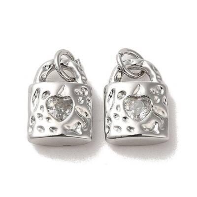 Brass Micro Pave Cubic Zirconia Pendants