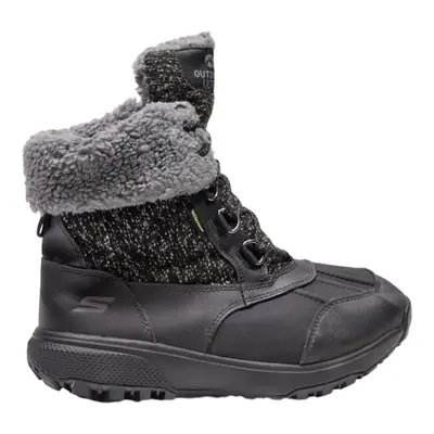 SKECHERS Lace-Up Boots Black Leather Womens UK 4